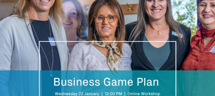 4 business woman standing in front of some pull up banners