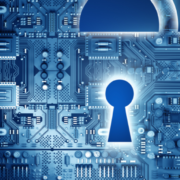 Cyber security concept with lock