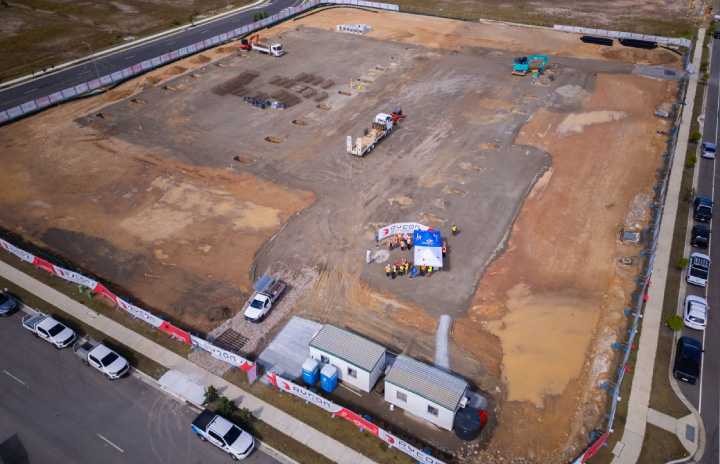 Aerial photo of Neuman Steel's new site at Yarrabilba