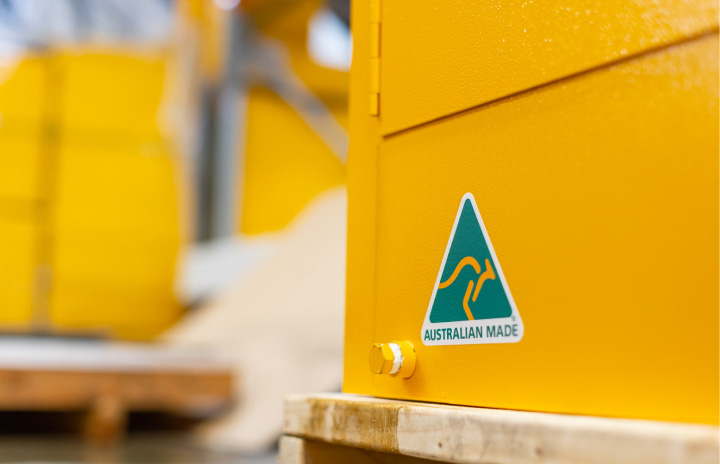Australian Made logo on a manufactured product